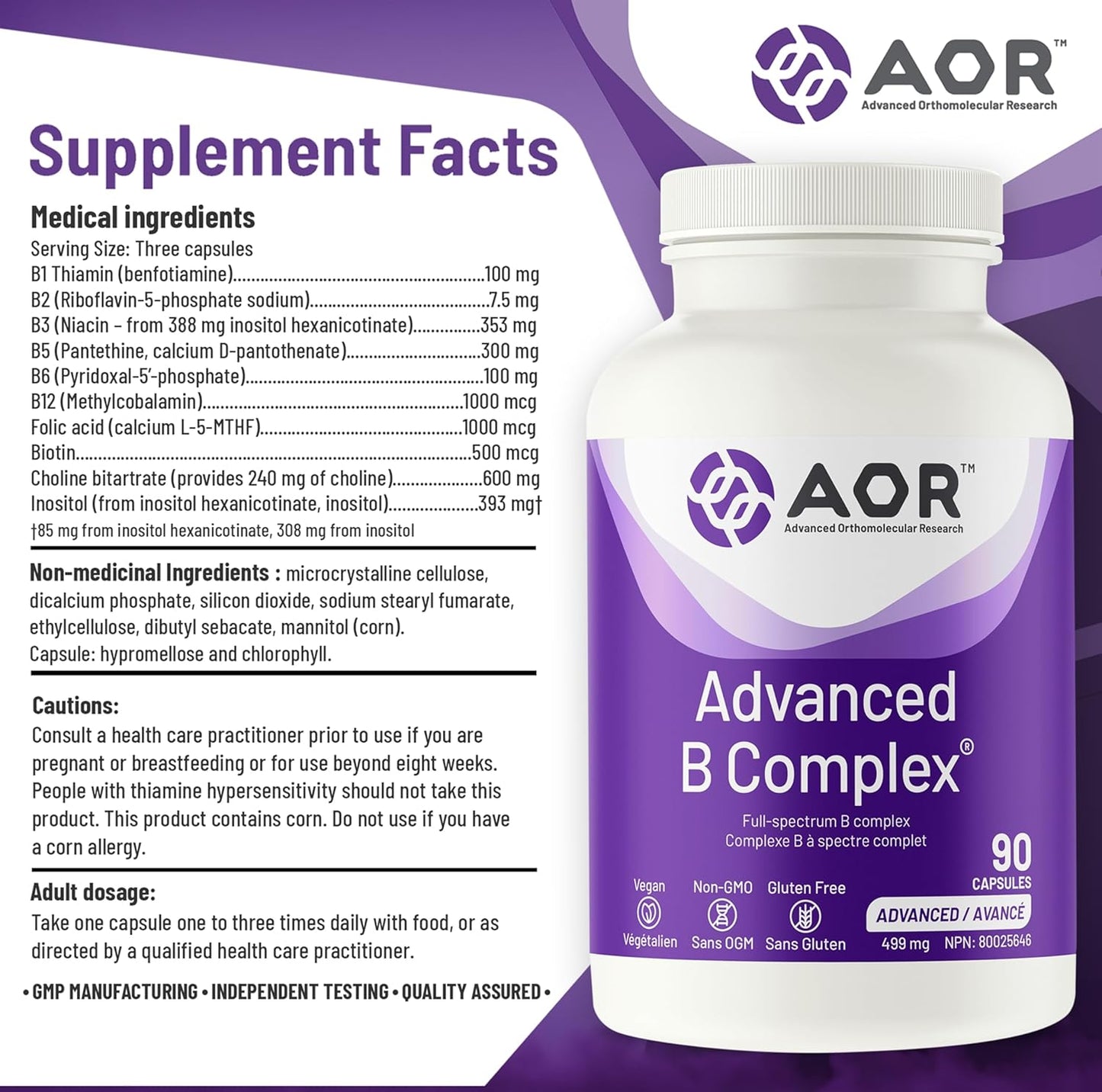 AOR ADVANCED B-COMPLEX (180 CAP)