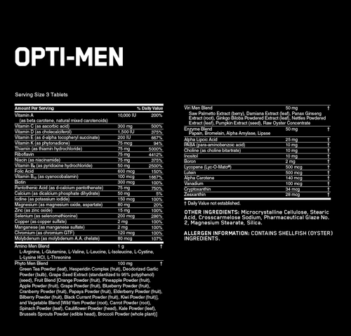 OPTIMUM NUTRITION OPTI-MEN 150ct