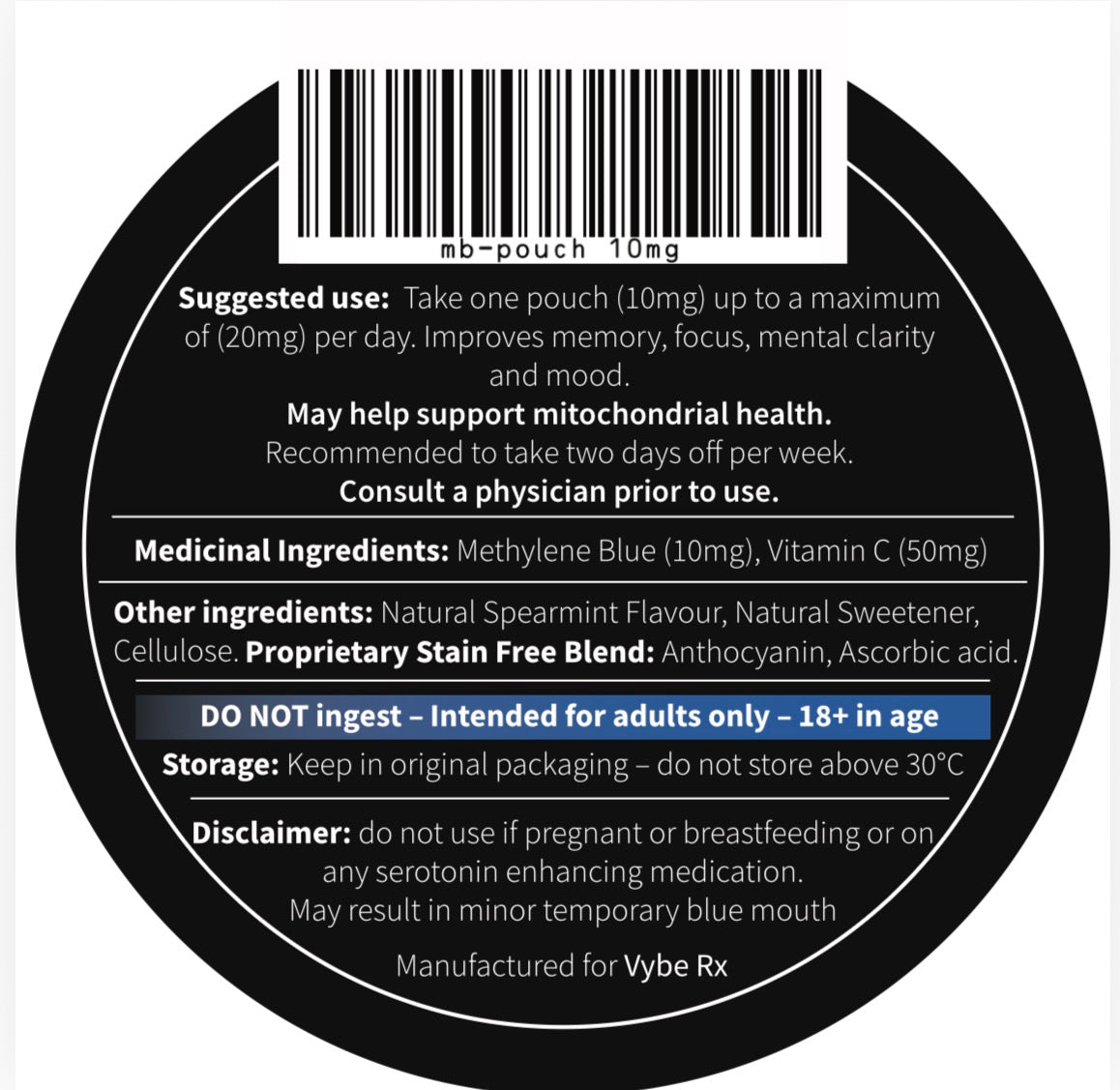 Methylene Blue Pouches