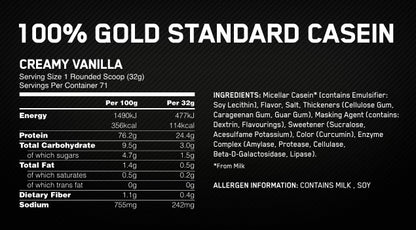 OPTIMUM NUTRITION GOLD STANDARD 100% CASEIN