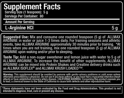 ALLMAX NUTRITION ARGININE HCL 400g