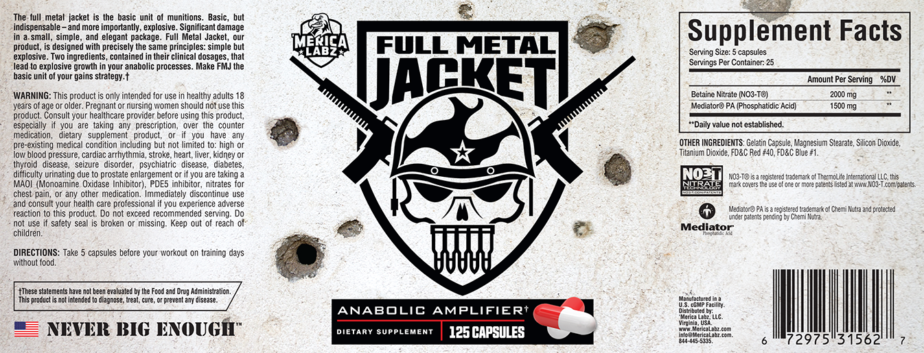 MERICA LABZ FULL METAL JACKET ANABOLIC!