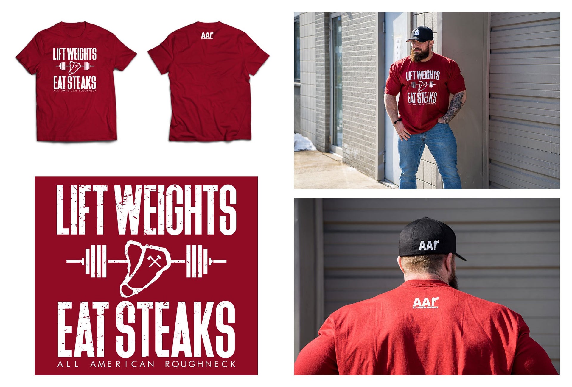 AAR LIFT WEIGHTS EAT STEAKS T-SHIRT